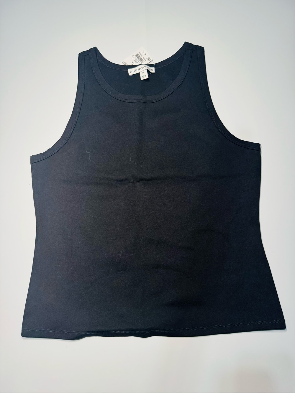 And Now This Women's Knit Sleeveless Tank Top Black Sz XL NWT
